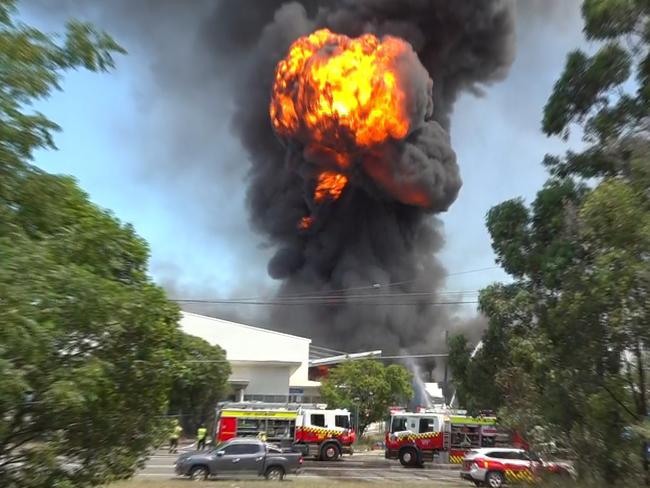 TNV FEES APPLY. AROUND TWO PM THIS AFTERNOON, EMERGENCY SERVICES RESPONDED TO REPORTS OF A COMMERCIAL BUILDING FIRE ON CHRISTIE STREET IN ST MARYS., , UPON ARRIVAL, FIREFIGHTERS DISCOVERED A LARGE COMMERCIAL PROPERTY, KNOWN TO STORE CHEMICALS, FULLY ENGULFED IN FLAMES. SOME OF THE FLAMES WERE REACHING HEIGHTS OF UP TO SIXTY METERS., , NUMEROUS FIRE APPLIANCES HAVE BEEN REQUESTED FROM ACROSS SYDNEY., , FIREFIGHTING OPERATIONS ARE ONGOING., PICTURE: TNV