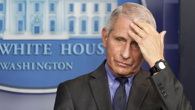 Anthony Fauci, director of the National Institute of Allergy and Infectious Diseases, at a news conference at the White House.