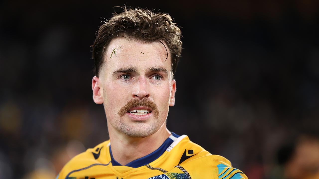 Clinton Gutherson of the Eels looks dejected after defeat in the 2022 NRL Grand Final match between the Penrith Panthers and the Parramatta Eels at Accor Stadium on October 02, 2022, in Sydney, Australia.