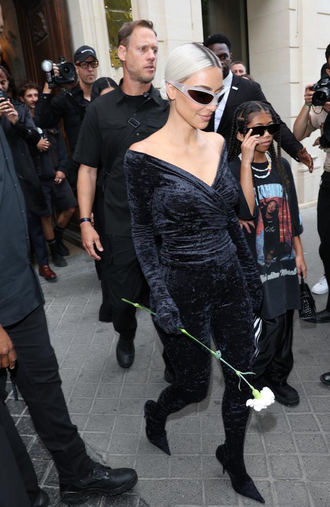 After the show, Kim Kardashian at Balenciaga. Picture: Getty Images For Balenciaga