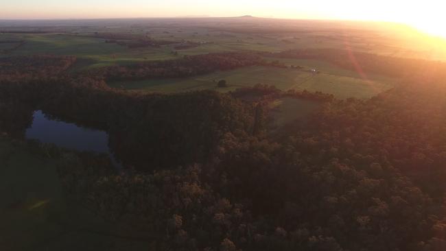 Mount Eccles (Budj Bim) takes on an almost mystic quality at sunrise. Picture: Tyson Lovett-Murray