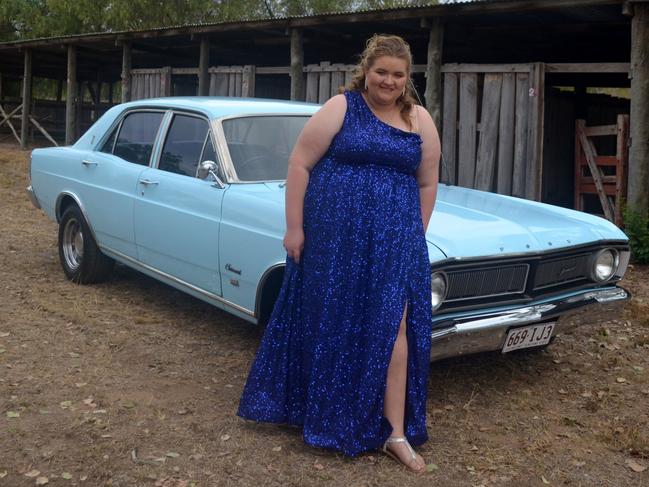 Carly Thompson at the 2023 Burnett State College formal. Image credit: Burnett State College.