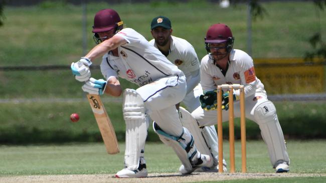 Ipswich Hornets century maker Harry Wood displays his tight defence. Picture: Gary Reid