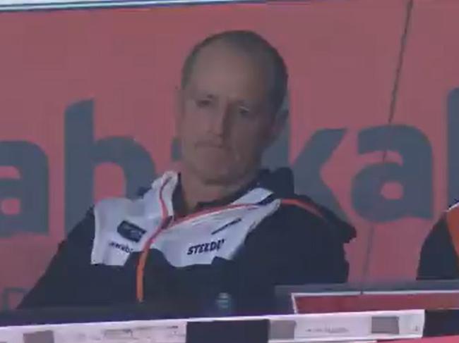 A dejected Wests Tigers coach Michael Maguire after another loss. Picture: Fox Sports