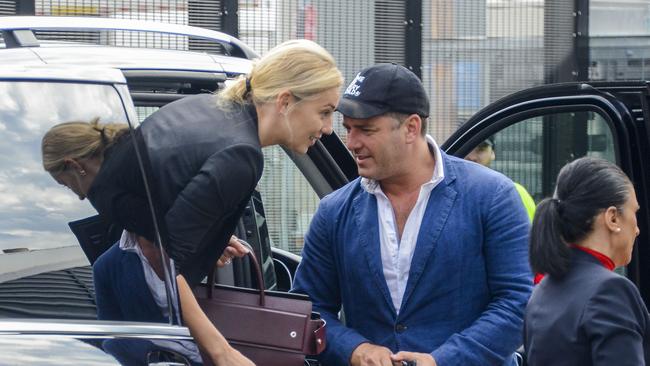 2 December 2018 - Karl Stefanovic and Jasmine Yarbrough arrive at Sydney airport to catch a flight to Mexico for their wedding next week. Media Mode. ©MEDIA-MODE.COM