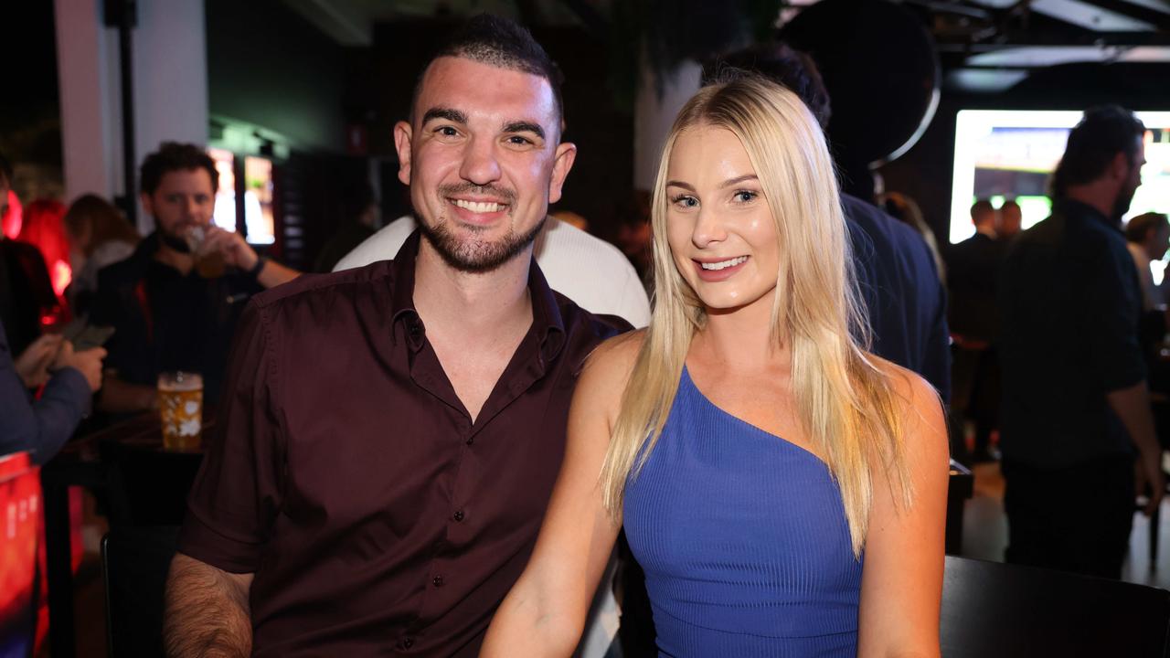 Joel Stevenson and Melanie Cahill at The Sporting Globe Bar and Grill launch at Surfers Paradise for Gold Coast at Large. Picture, Portia Large.