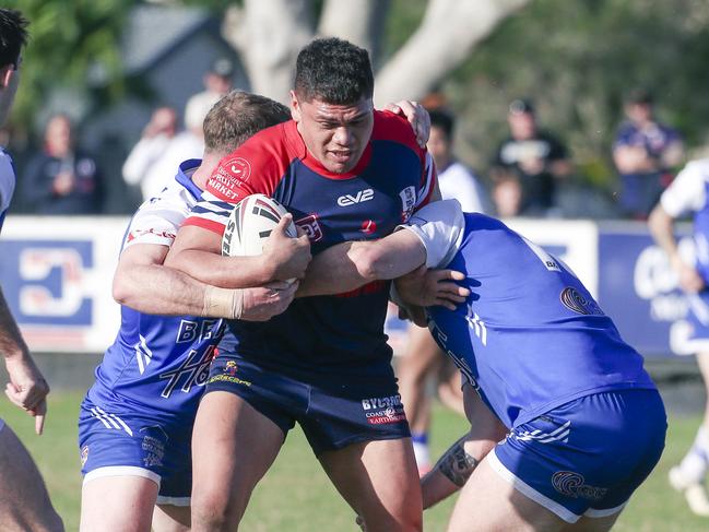 Runaway Bay’s Doryaan Hape Apiata in the A-grade fixture between Runaway Bay and Tugun at the Kevin Bycroft fields.Picture: Glenn Campbell