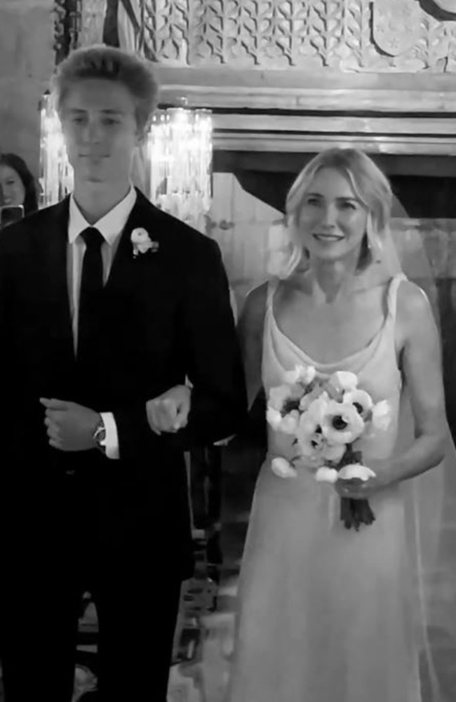 Billy Crudup’s son William walks actress Naomi Watts down the aisle in Mexico City. Picture: Ben Watts @wattsupphoto/ Instagram