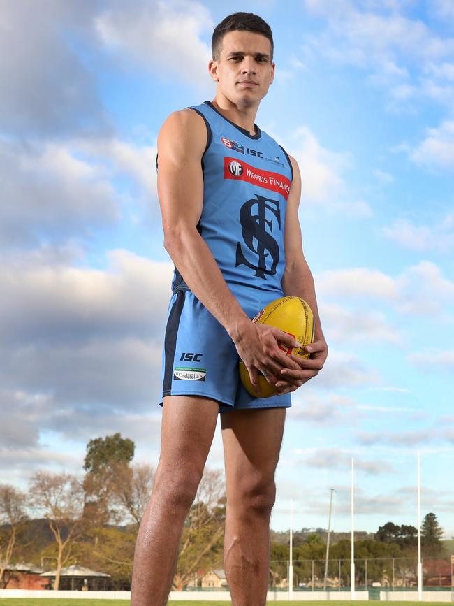 Sturt recruit Ash Johnson is set to make his SANFL debut a day before his brother plays his first AFL game with the Crows. Picture: Dean Martin