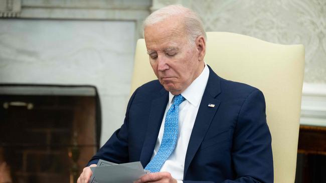 The survey of 980 American voters last week found that Joe Biden’s disapproval rating had increased to 47 per cent, the highest yet of his presidency. Picture: AFP