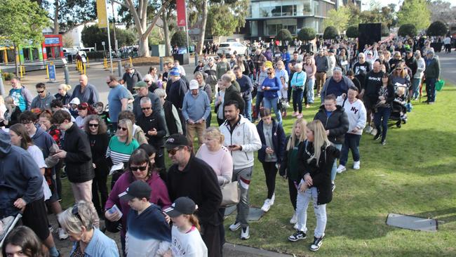 Crowds arriving early for the first day of the show. Picture: Dean Martin