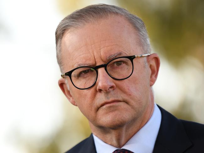 ADELAIDE, AUSTRALIA - NewsWire Photos APRIL 8, 2022: The Leader of the Australian Labor Party, Anthony Albanese, in Adelaide, with the Premier of South Australia, Peter Malinauskas, (left). They are pictured at Pinky Flat.  Picture: NCA NewsWire / Naomi Jellicoe