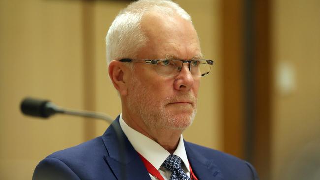 Justin Milne at the inquiry on matters related to allegations of political interference in the ABC. Picture: Gary Ramage