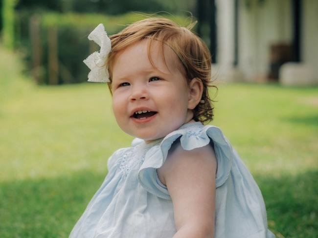 Lilibet also appeared in an official portrait to mark her first birthday. Picture: Misan Harriman