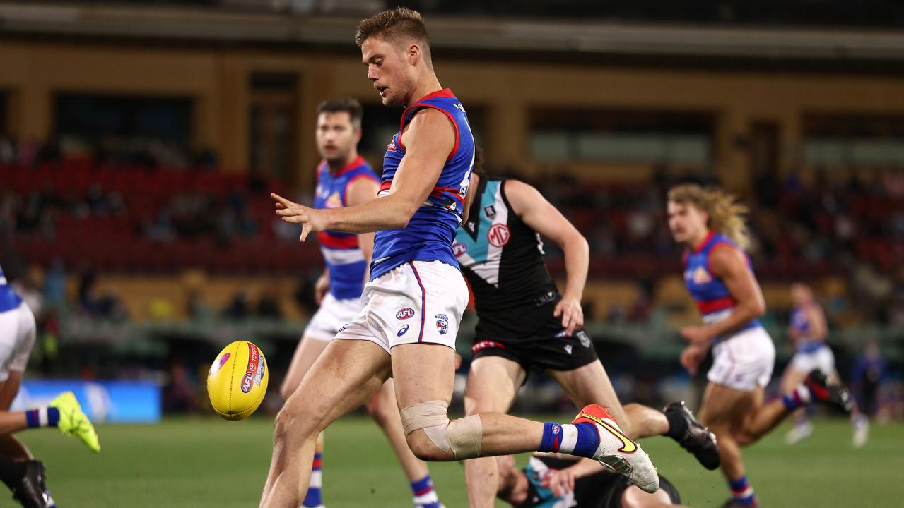 Josh Schache was key for the Western Bulldogs in the preliminary final win over Port Adelaide. Picture: Daniel Kalisz/Getty Images