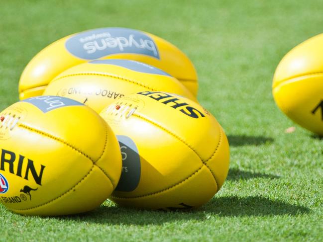 Swans Training Session C.ex International Stadium, Coffs Harbour: Australian rules footballs.Photo: Rob Wright / The Coffs Coast Advocate