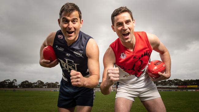 Opposing captains Tom Caudle and David Kearsley are gearing up for a highly-anticipated SFL grand final. Picture: Brad Fleet