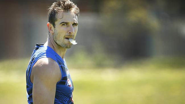 Jobe Watson at training on Friday before his decision was announced. Picture: David Caird