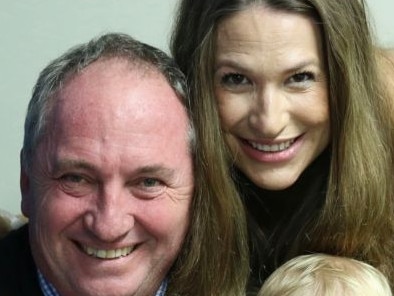 The first picture of Barnaby Joyce and Vikki Campion's new son, Tom, pictured with their one-year-old son Sebastian.