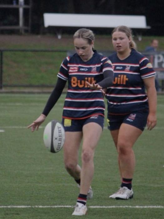 Easts playmaker Aroha Spillane kicks the ball during play in the Jack Scott Cup.