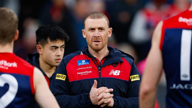 Simon Goodwin, Senior Coach of the Demons. Photo by Dylan Burns/AFL Photos via Getty Images.