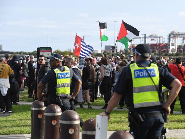 Some protesters clashed with police officers.