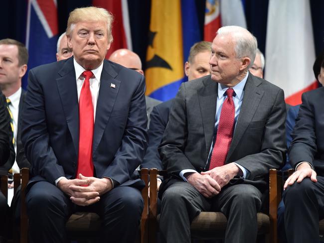 Donald Trump and Jeff Sessions have had a fraught relationship. Picture: AFP/Nicholas Kamm