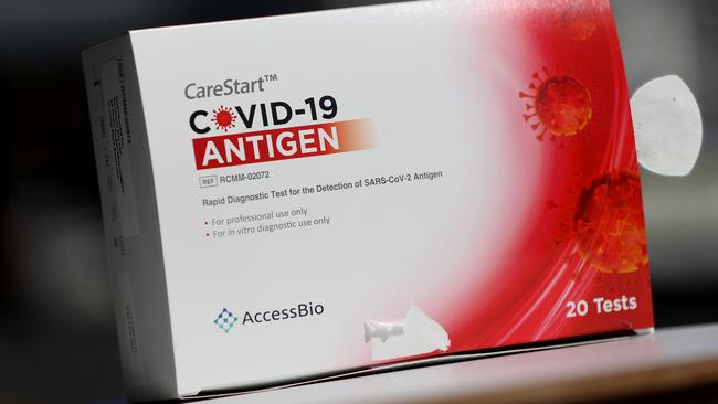 A rapid Antigen test kit such as those available in New Zealand. Picture: Phil Walter/Getty Images