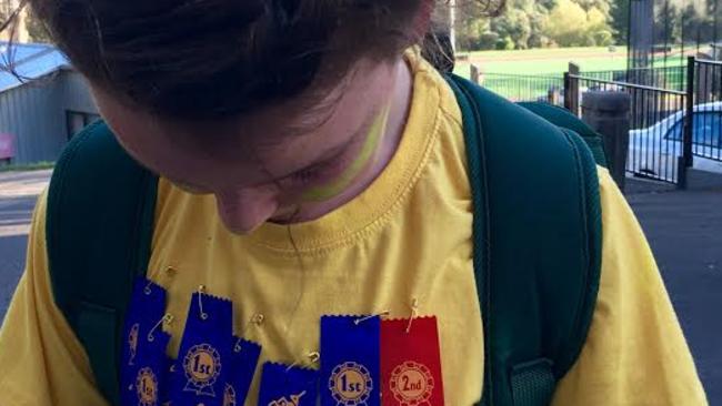 Em Rusciano’s daughter pictured today after her school athletics carnival. Yes she pretty much won everything. But that doesn’t make Em’s point less valid.