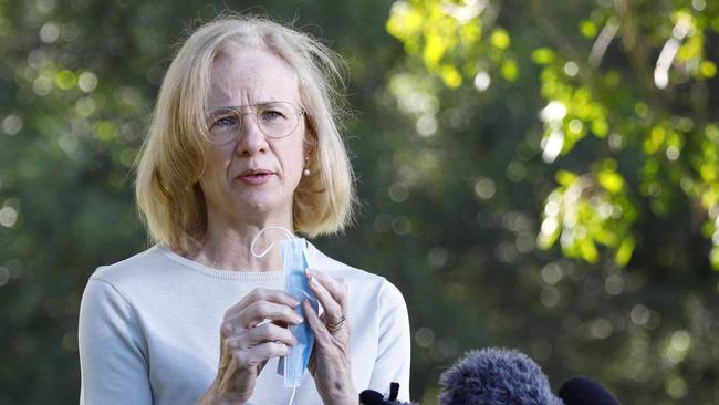 Queensland Chief Health Officer Jeannette Young in Brisbane on Friday. Picture: Tertius Pickard