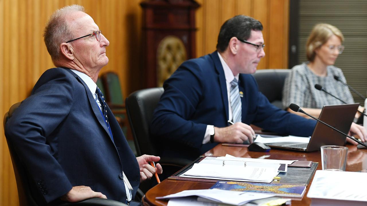 Acting CEO Joe McCabe and Mayor Troy Thompson at the special council meeting, where paid parking and the choosing of the permanent CEO was the main focus. Picture: Shae Beplate.