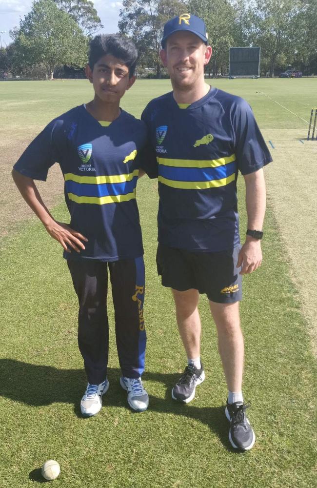 Ringwood youngster Vishaw Ramkumar with skipper David King.