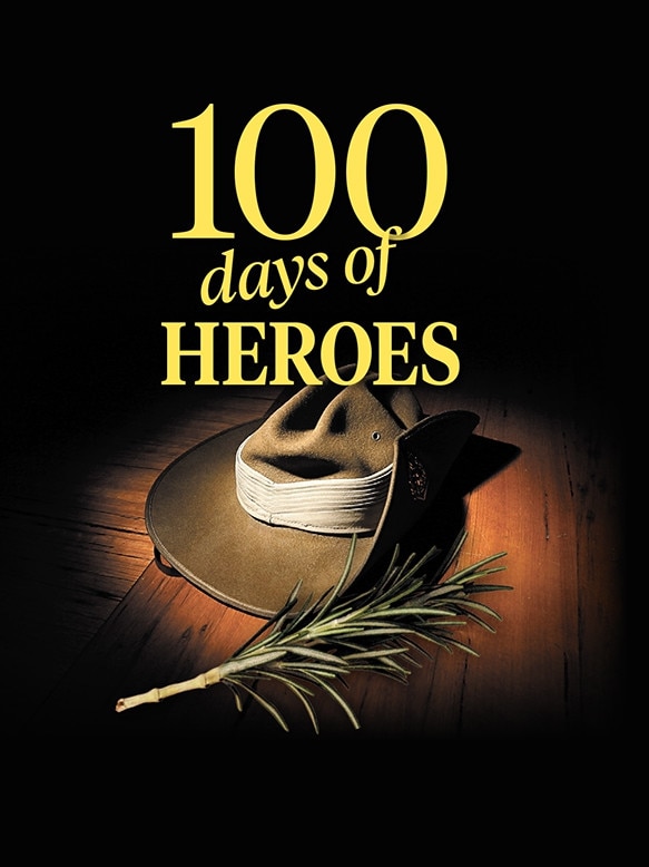 Logo for 100 days of heroes in the Mercury newspaper hundred days of heroes