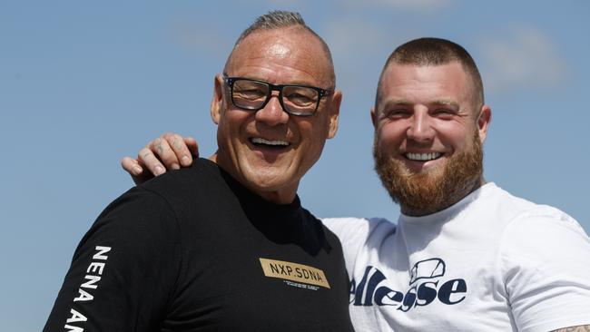 Ross Pene (left) with alleged former Comanchero, Matty Douet. Picture: David Swift
