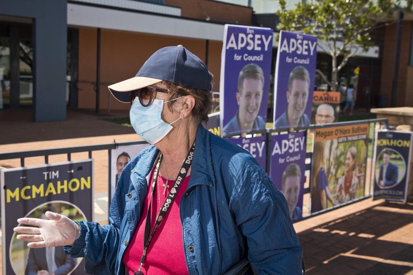 Lorraine Thomas after voting at Harristown State High School on Toowoomba Regional Council local government election day, Saturday, March 28, 2020. Picture: Kevin Farmer