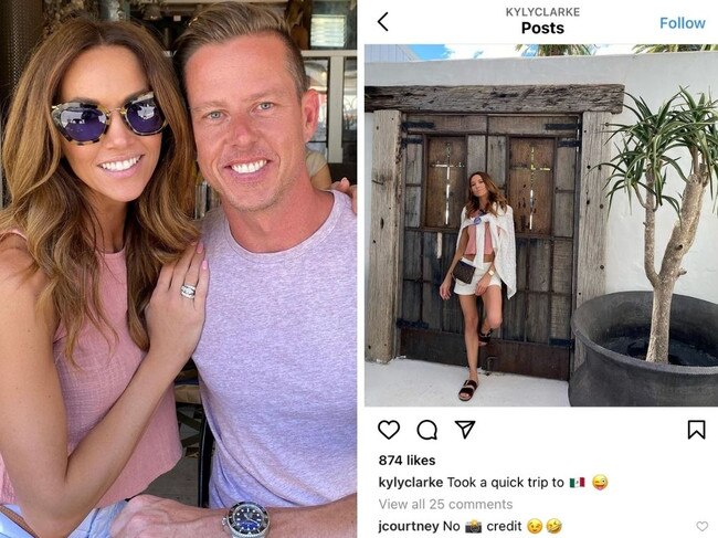 Kyly Clarke and James Courtney reportedly broke up but he's still commenting on her Instagram posts.