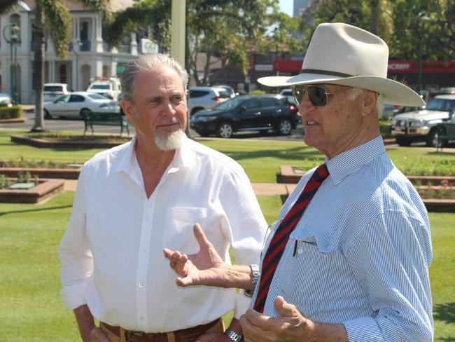 Katter Australia Party candidate for Burnett Paul Hudson and Bob Katter.