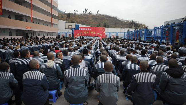 Chinese political prisoners in Chengdu. Picture: Getty Images.