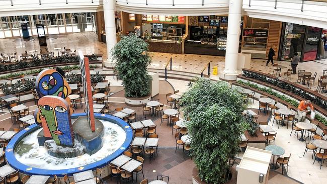 An empty food court at GPT’s Highpoint Shopping Centre. Picture: Mark Stewart.