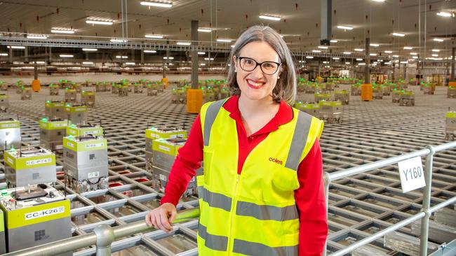 Coles CEO Leah Weckert is calling for greater investment in the improvement of supply chains to protect against the rising occurrence of natural disasters. Picture: Rebecca Michael