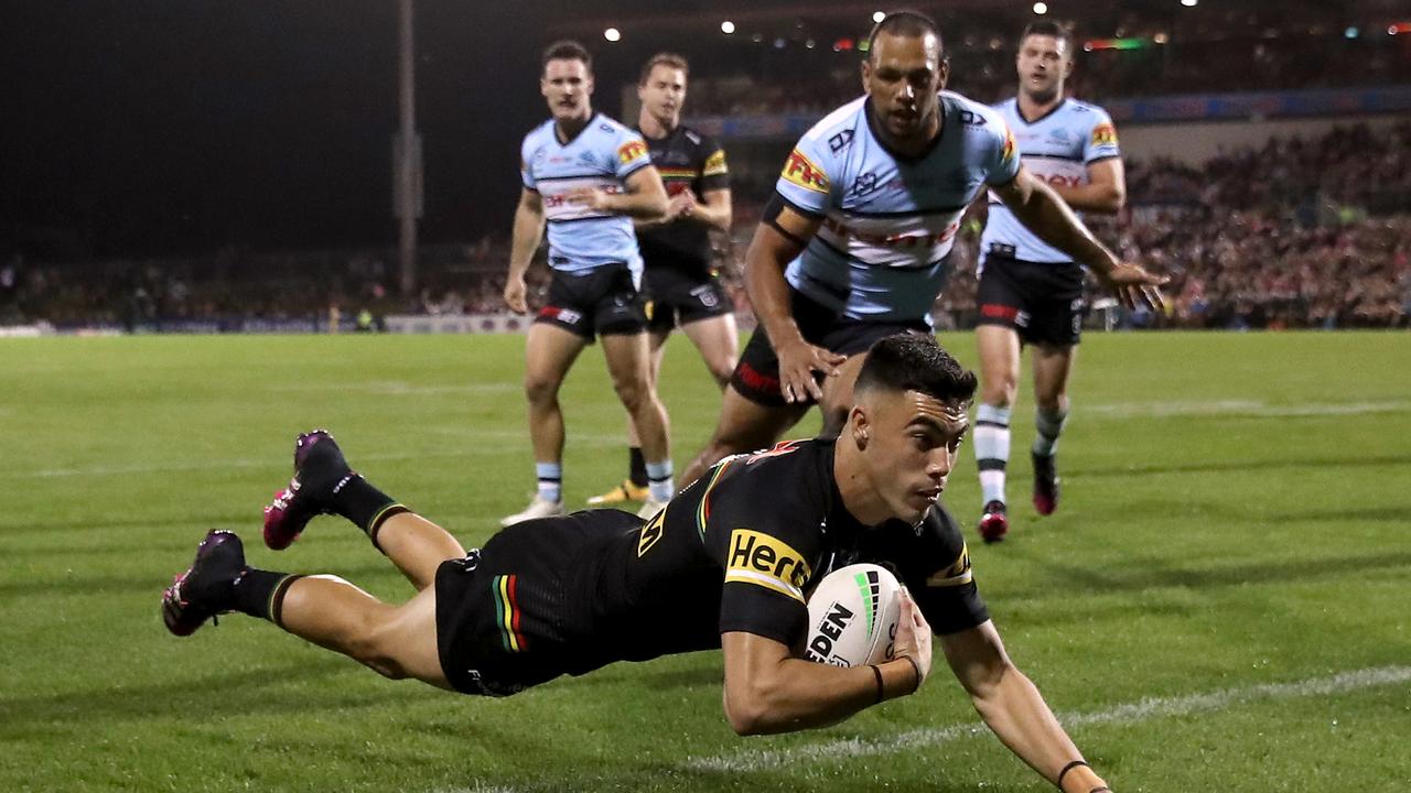 Charlie Staines scored three tries against the Sharks. Picture: Matt King/Getty Images