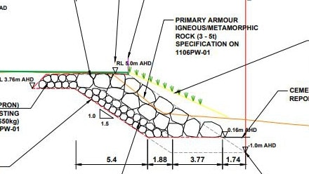 Architectural drawings for a seawall to be built next to Collaroy Beach by Pittwater Rd homeowner Jean Pierre Salama.