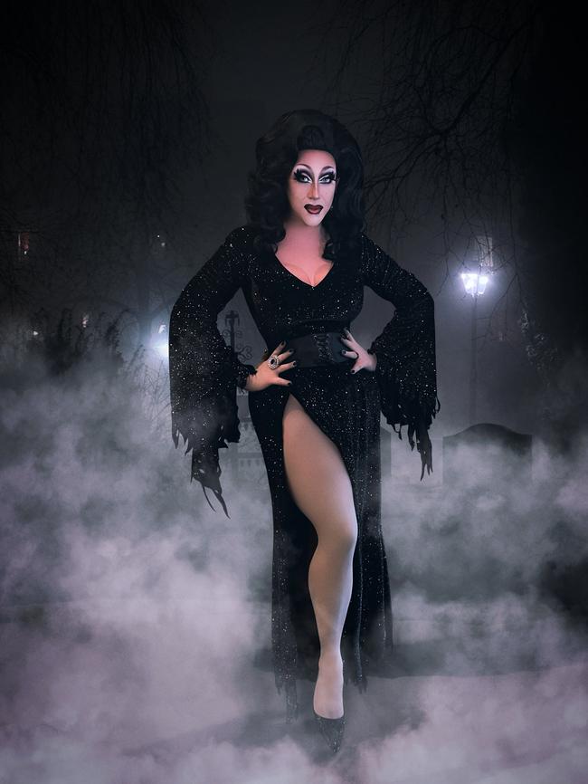 She describes her style of drag as campy and spooky.