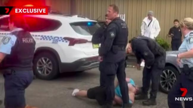 Witnesses captured the dramatic arrest. Picture: 7NEWS