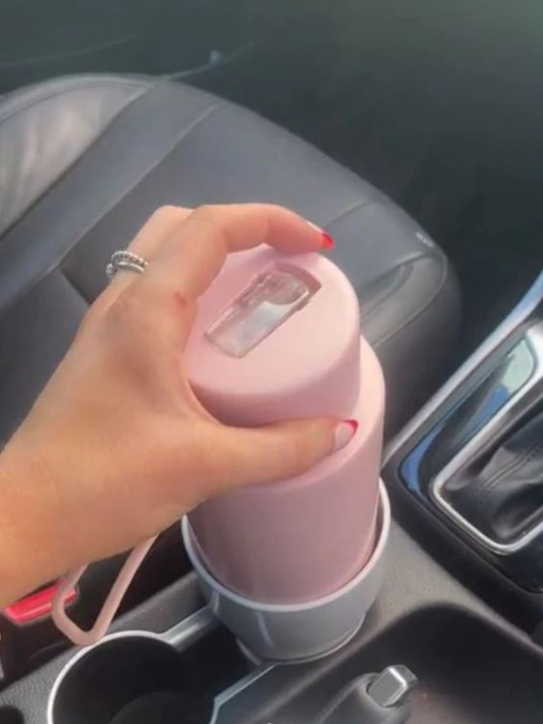 frank green shoppers discovered that a piece of PVC pipe was the perfect size for their bottles. Picture: TikTok/maddyryan44