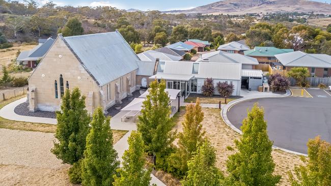 The former Uniting Church has been home to Twelve Stones restaurant since 2015. Pictures: Ray White Hobart