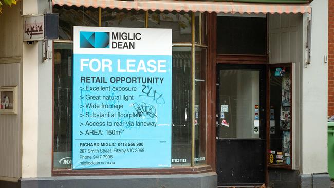 A vacant shopfront on Lygon St. Picture: Mark Stewart