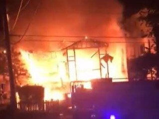 Fire rips through a Wynnum West home.