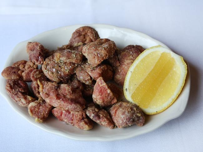 Sweetbreads, tastes like a cleaner version of popcorn chicken. Picture: David Caird