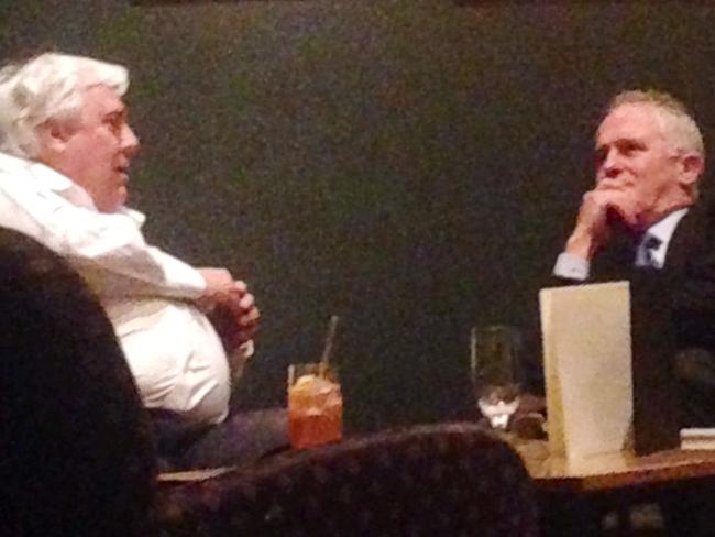 ### DO NOT USE WITHOUT THE PERMISSION OF BRIAN ROBERTS ### FEE APPLIES. Clive Palmer and Malcolm Turnbull seen together at the Hyatt Hotel in Canberra on August 5th, 2014.